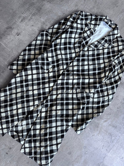 Comme des Garcons Long Bias Check Wool Jacket
