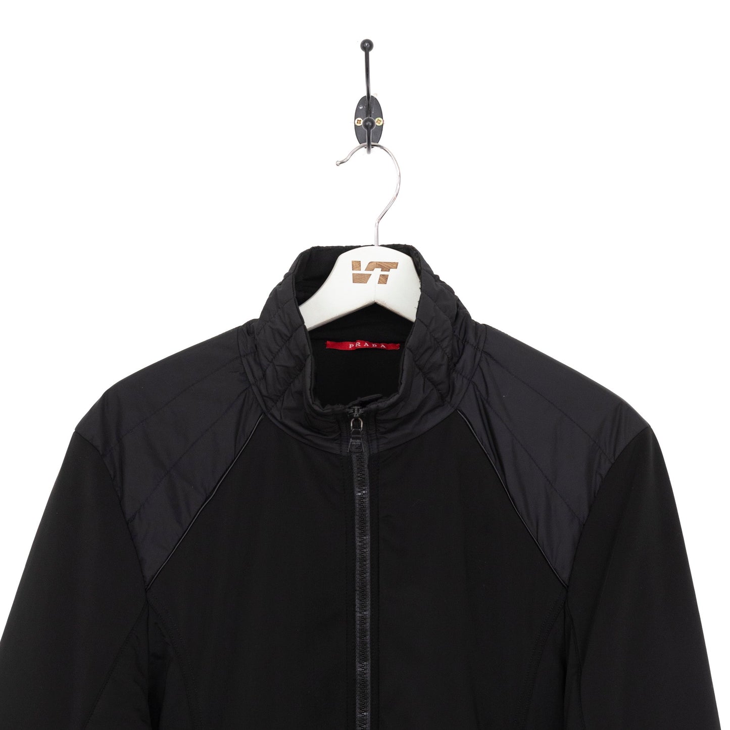 Prada Black Technical Fleece with Waist Cinch