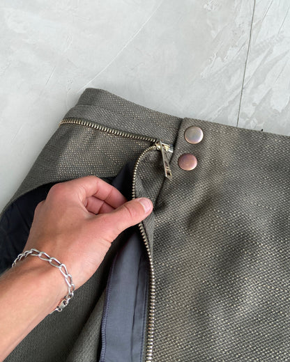 COP COPINE GREEN ZIPPER SKIRT - S/M