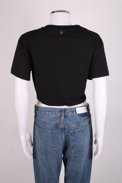 Rabanne Ring Embellished Crop T-shirt Black S | Small, Black