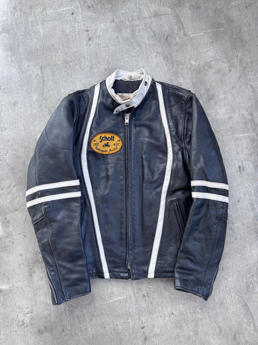 Schott Two Tone Leather Moto Jacket