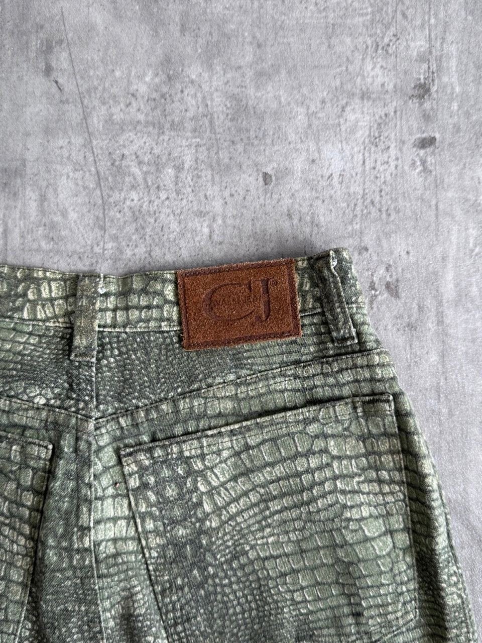 Cavalli Crocodile Printed Straight Leg Trousers