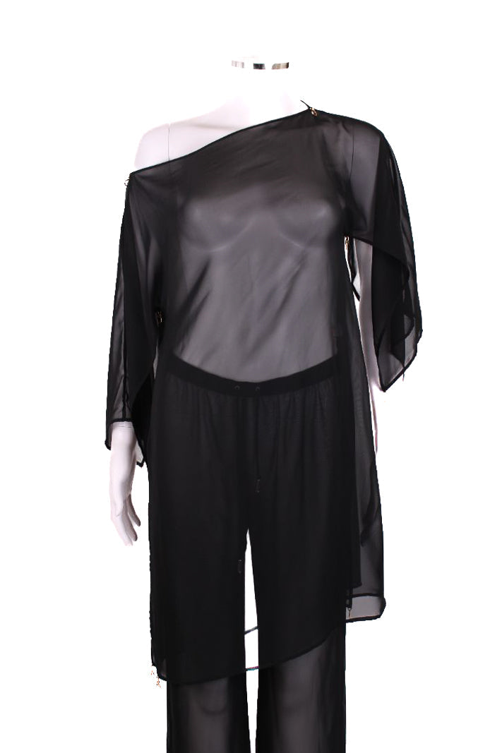 Dolce & Gabbana Beachwear Sheer Beach Cover Dress Black S | Small, Black