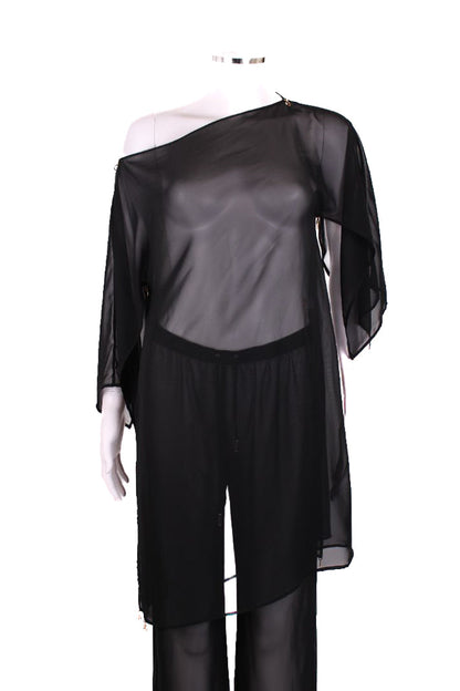 Dolce & Gabbana Beachwear Sheer Beach Cover Dress Black S | Small, Black