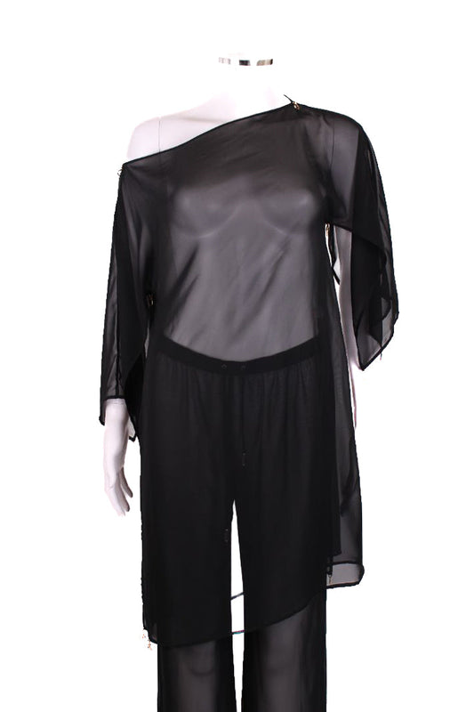 Dolce & Gabbana Beachwear Sheer Beach Cover Dress Black S | Small, Black