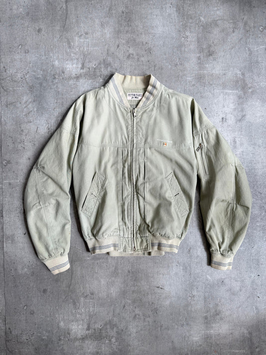 PPFM Light Khaki Green Flag Embroidered Bomber Jacket