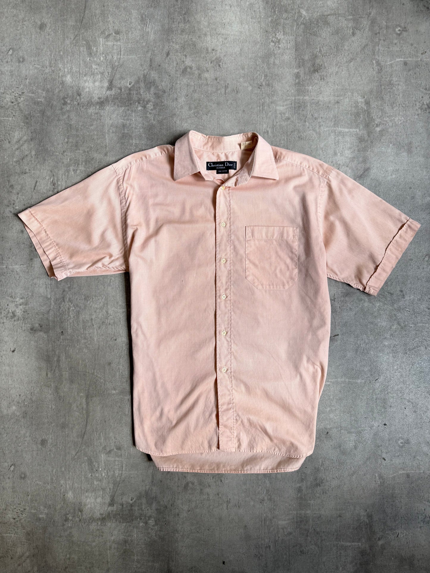 1990s Christian Dior Peach Cotton SS Shirt