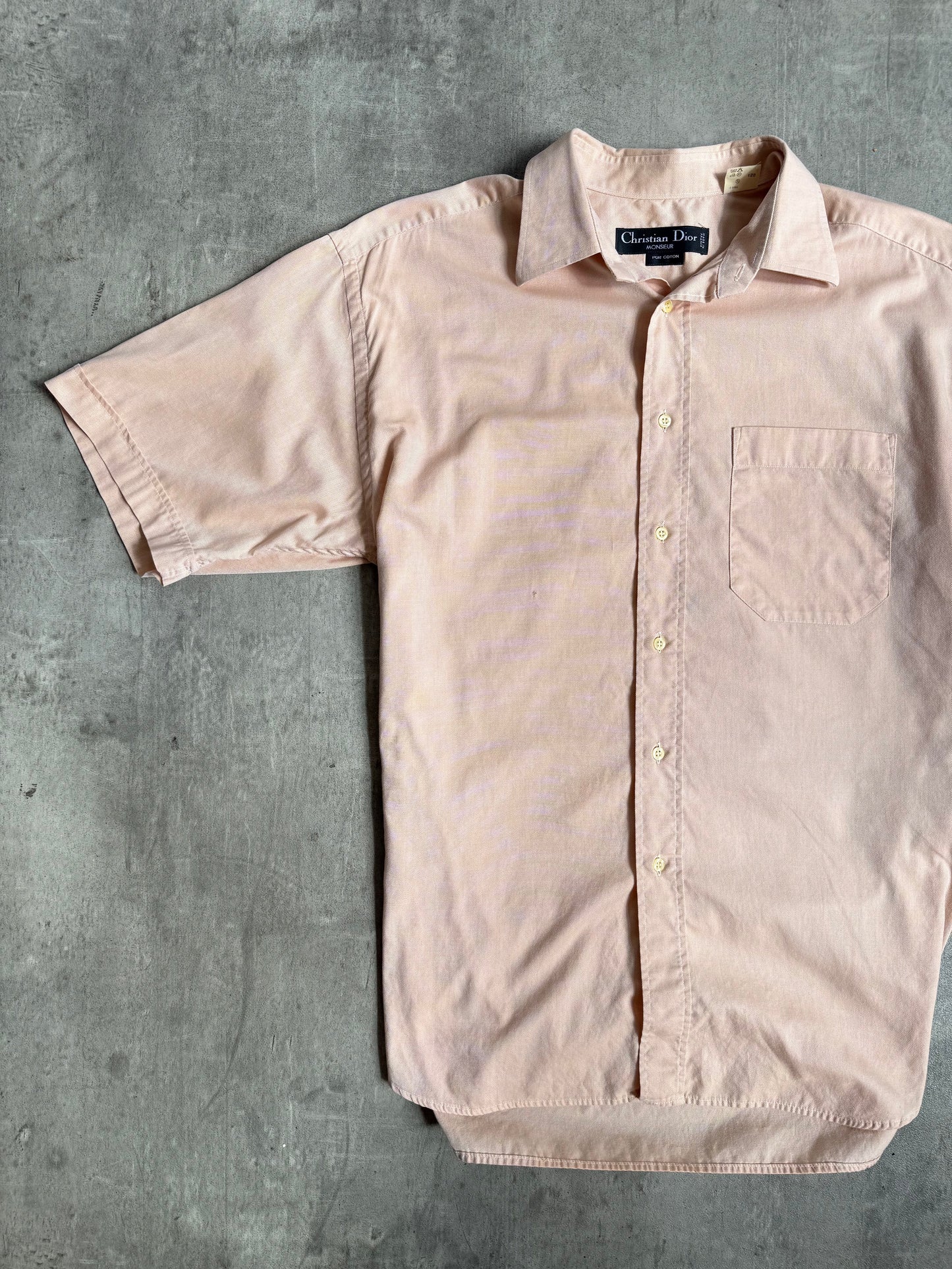 1990s Christian Dior Peach Cotton SS Shirt