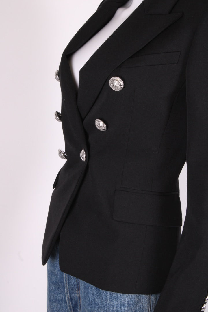 Balmain Silver Button Blazer Black 8 | Small, Multicoloured