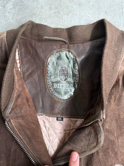 1980s Diesel Brown Suede MA-1 Bomber Jacket