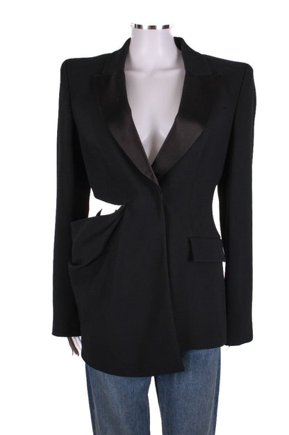 Versace Cut Out Side Blazer Black 12 | O/S, Black
