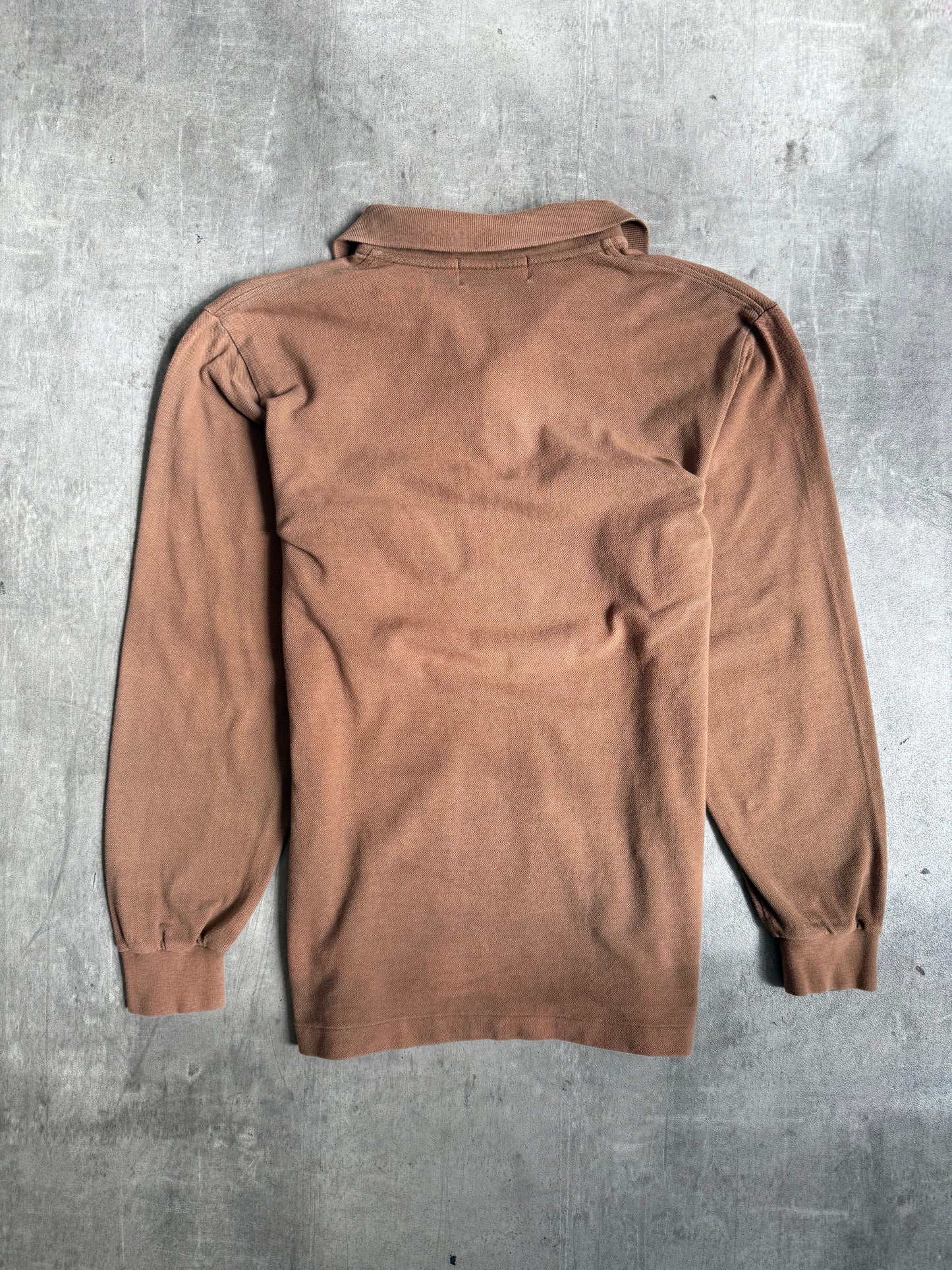 Burberry Washed Brown Crest Logo LS Polo Shirt | Small, Multicoloured