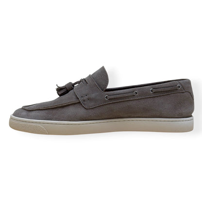 BRUNELLO CUCINELLI SUEDE TASSEL LOAFER SNEAKER TAUPE 45 / UK11 | UK 11, Taupe