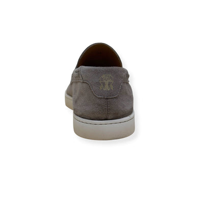 BRUNELLO CUCINELLI SUEDE TASSEL LOAFER SNEAKER TAUPE 45 / UK11 | UK 11, Taupe