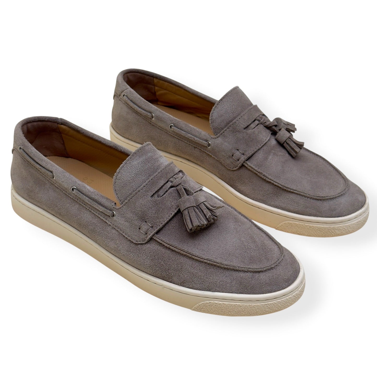 BRUNELLO CUCINELLI SUEDE TASSEL LOAFER SNEAKER TAUPE 45 / UK11 | UK 11, Taupe
