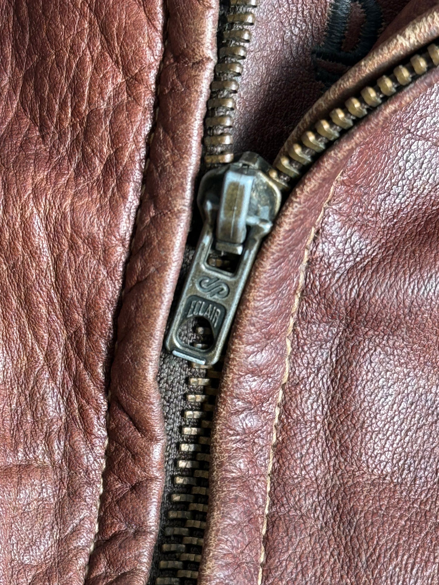 1980s Diesel Brown Panelled Leather Biker Jacket