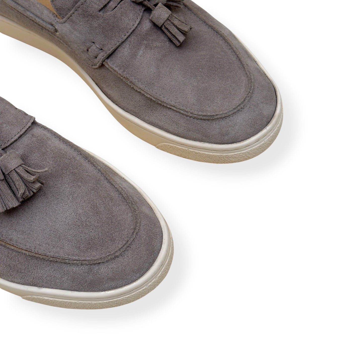 BRUNELLO CUCINELLI SUEDE TASSEL LOAFER SNEAKER TAUPE 45 / UK11 | UK 11, Taupe