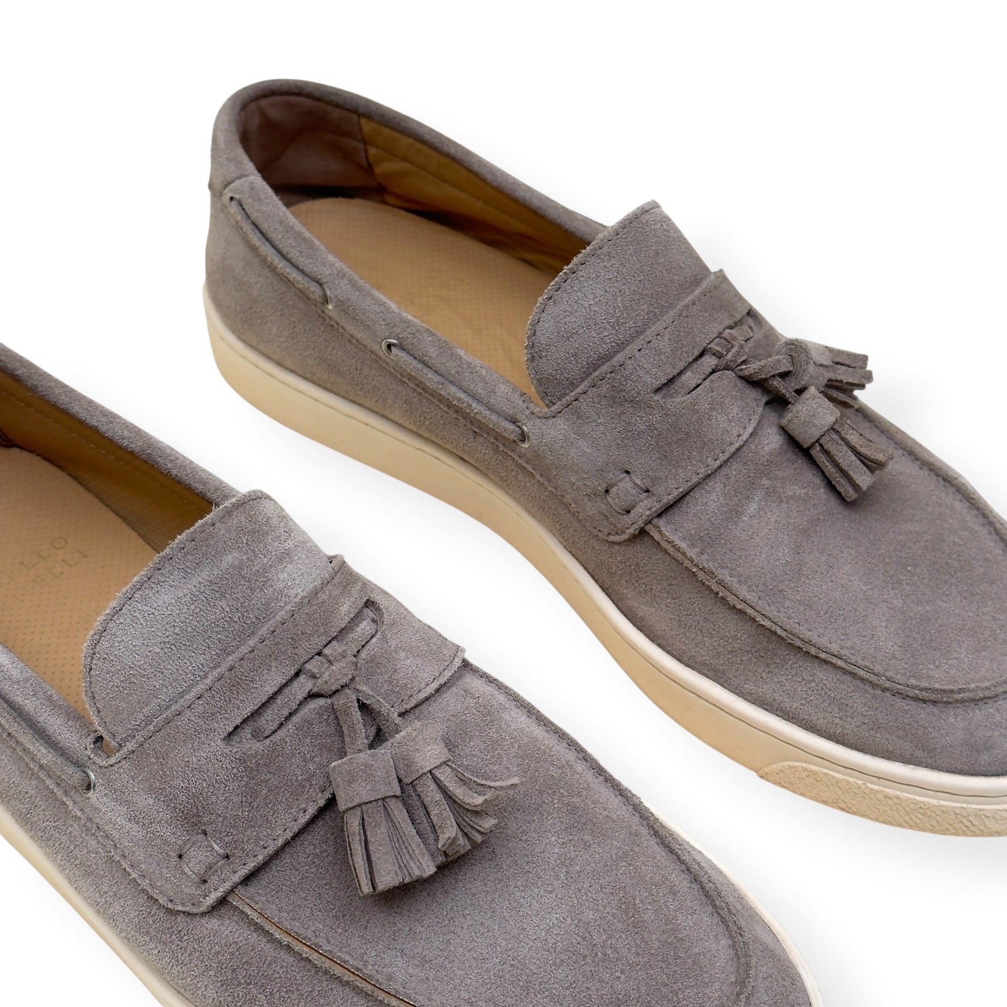 BRUNELLO CUCINELLI SUEDE TASSEL LOAFER SNEAKER TAUPE 45 / UK11 | UK 11, Taupe
