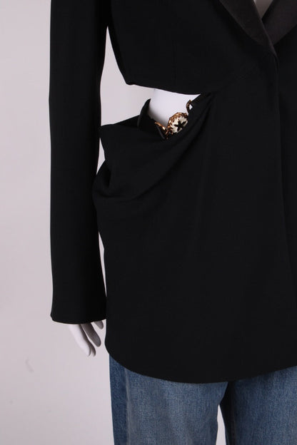 Versace Cut Out Side Blazer Black 12 | O/S, Black