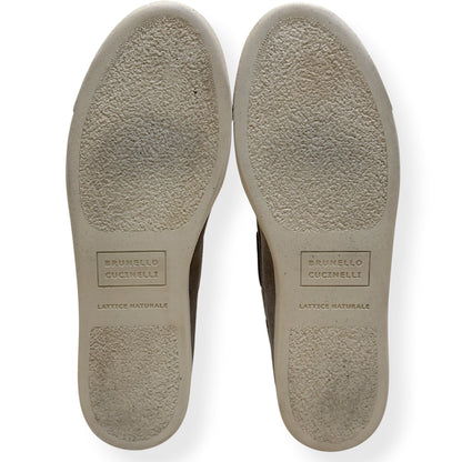 BRUNELLO CUCINELLI SUEDE TASSEL LOAFER SNEAKER TAUPE 45 / UK11 | UK 11, Taupe