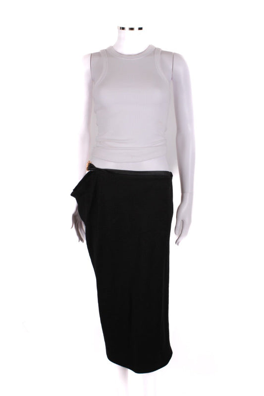 Versace Medusa Cut Out Draped Skirt Black 10 | O/S, Black