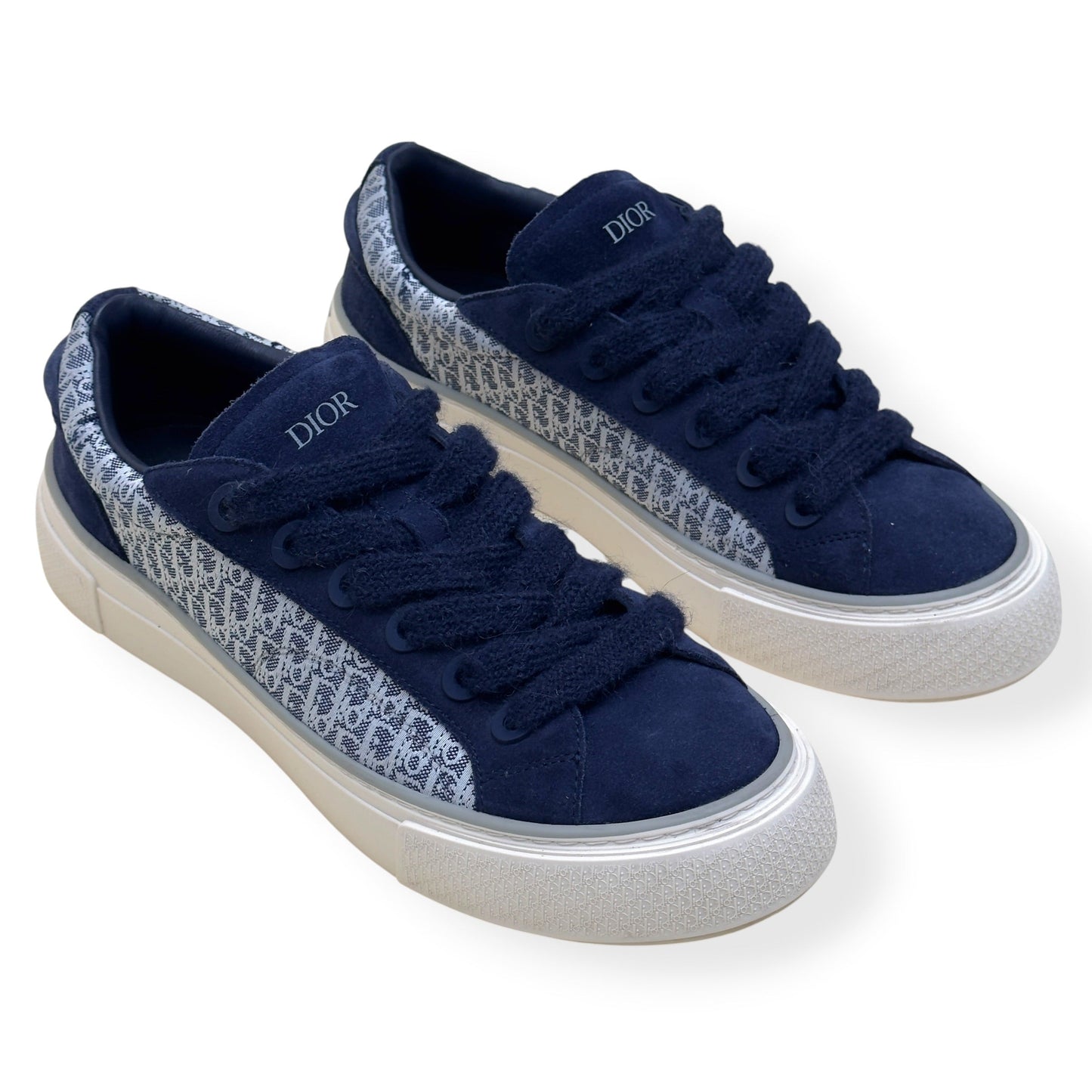 DIOR B33 LOW TOP OBLIQUE CANVAS SNEAKER BLUE 44 / UK10 | UK 10, Blue