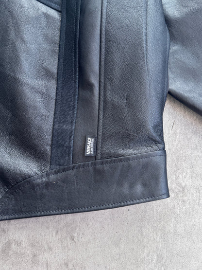 VT Rework : Versace Leather Suede Jacket | Large, Multicoloured