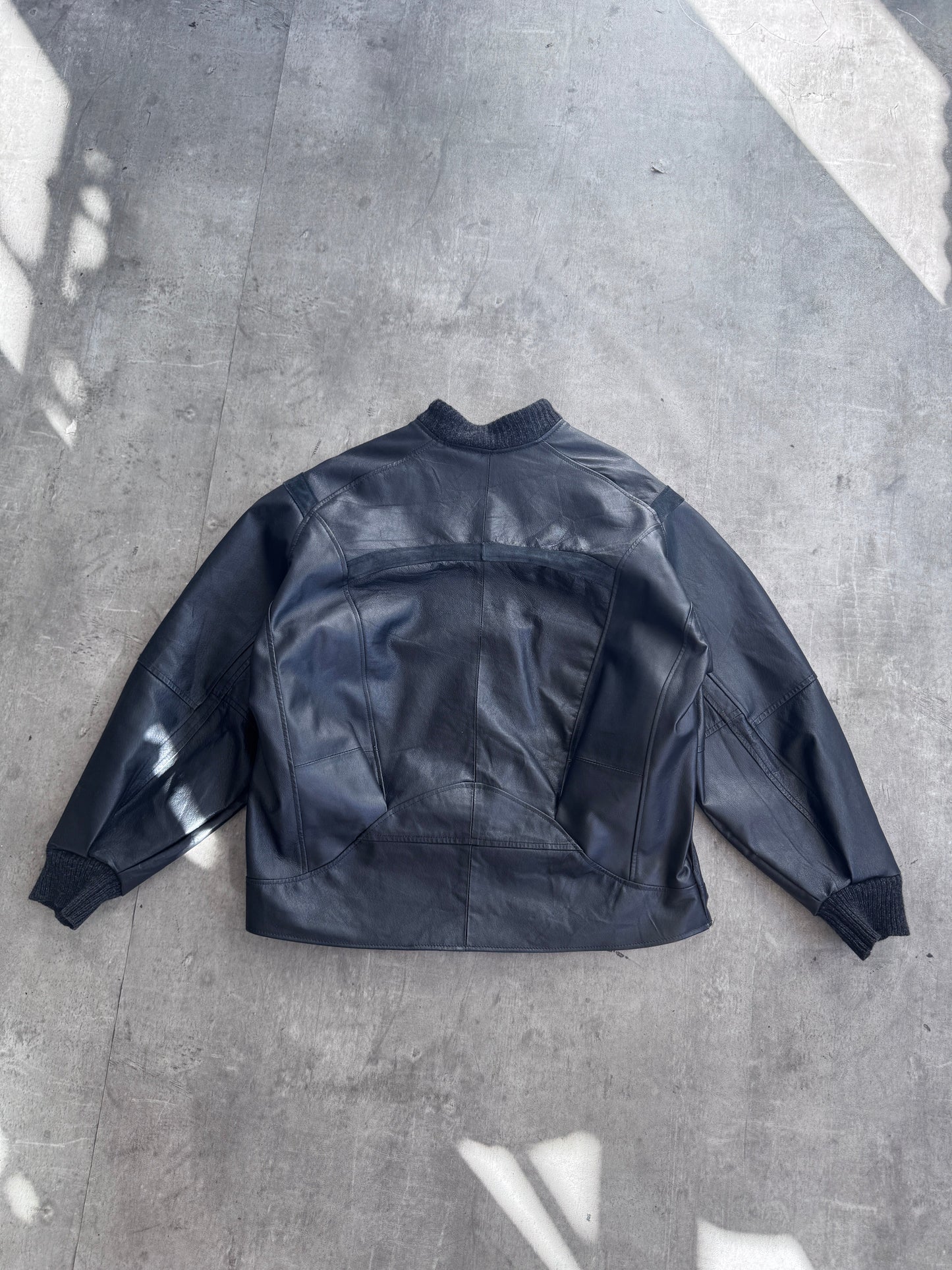 VT Rework : Versace Leather Suede Jacket | Large, Multicoloured
