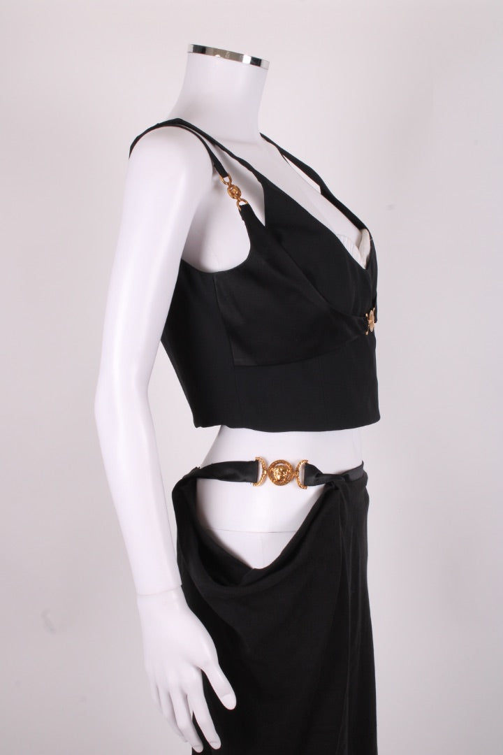Versace Medusa Hardweare Crop Top Black 12 | O/S, Multicoloured