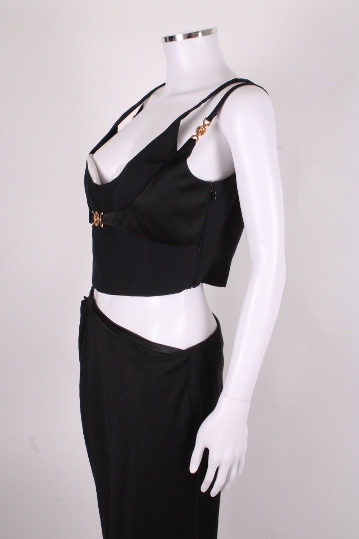 Versace Medusa Hardweare Crop Top Black 12 | O/S, Multicoloured