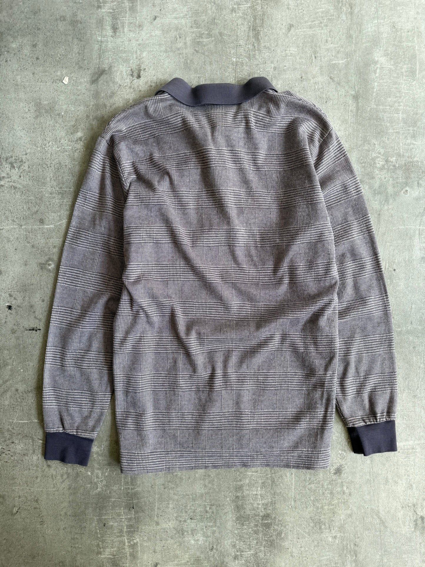 1990s Balenciaga Houndstooth Check LS Polo Shirt (Sold As Seen)