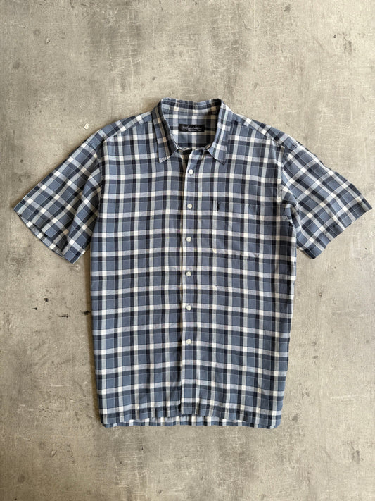 Yves Saint Laurent Tonal Blue Check SS Shirt