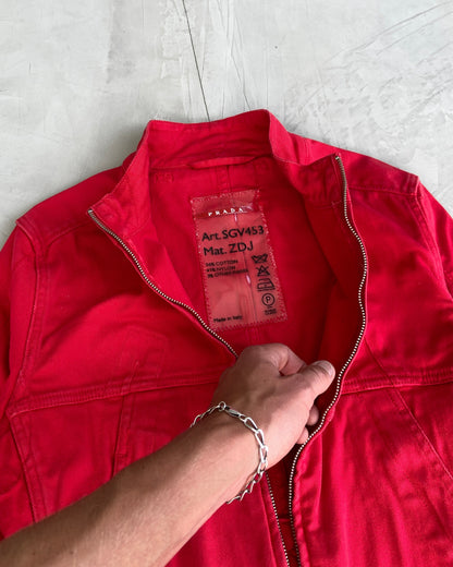 PRADA SPORT 2000'S RED COTTON JACKET - S/M