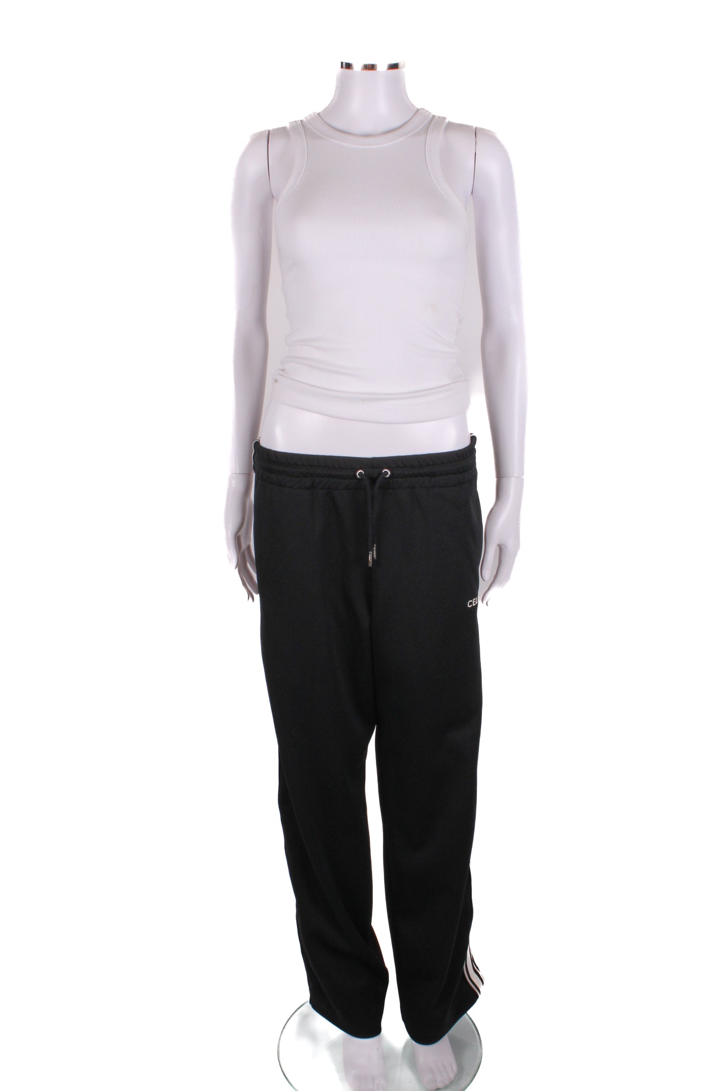 Celine Stripe Side Logo Joggers Black/ White XS | XS, Black
