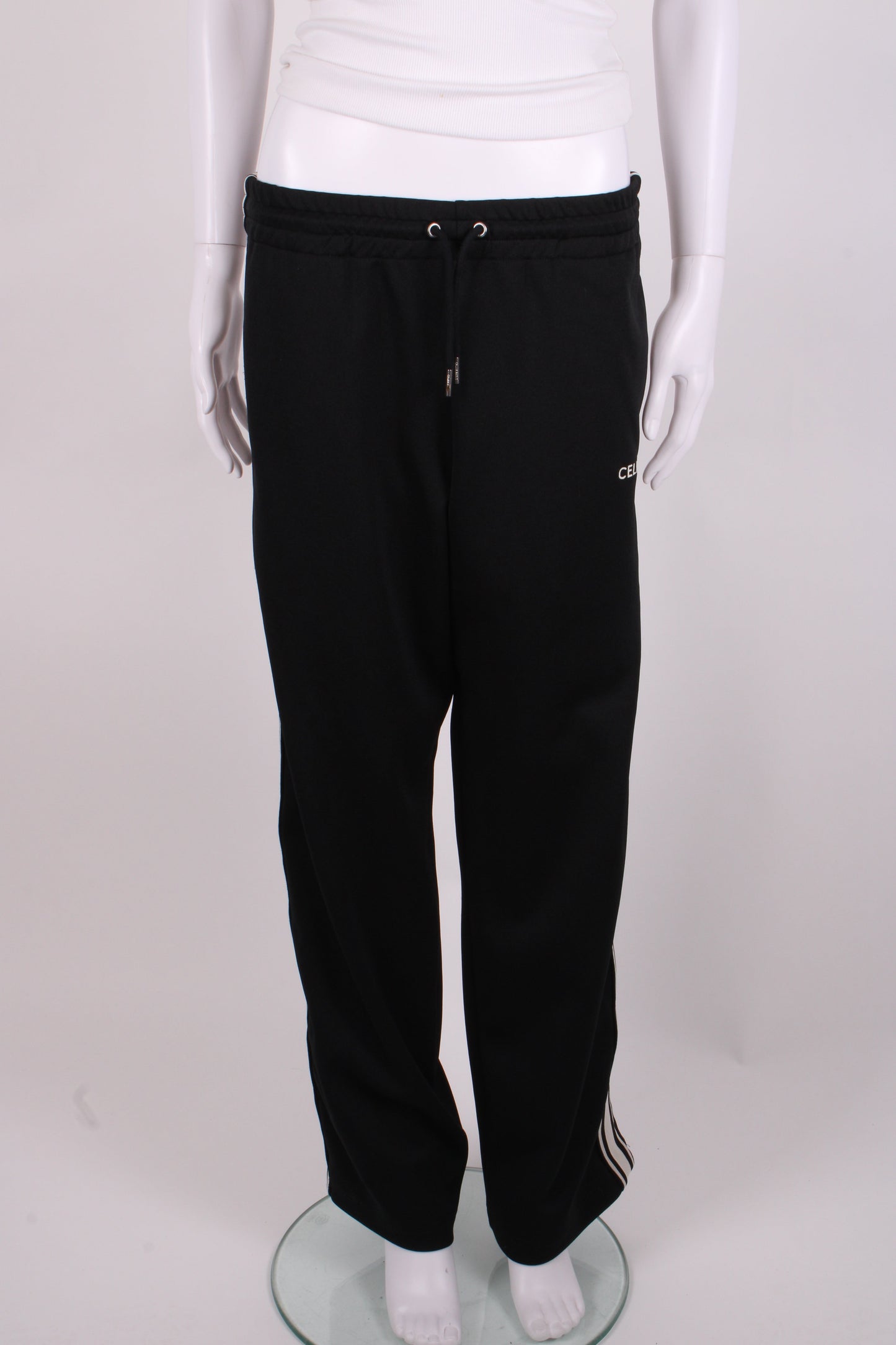 Celine Stripe Side Logo Joggers Black/ White XS | XS, Black