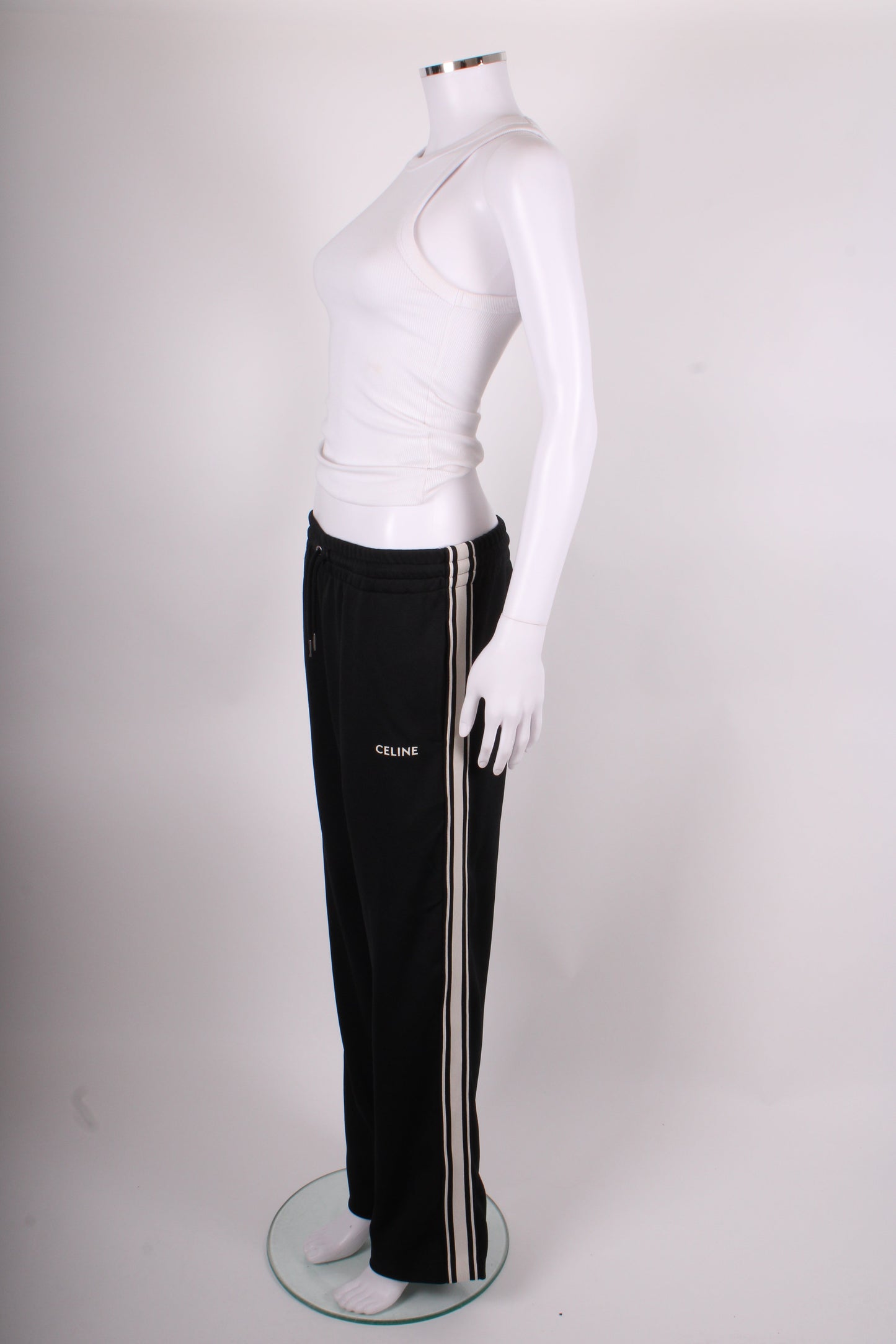 Celine Stripe Side Logo Joggers Black/ White XS | XS, Black
