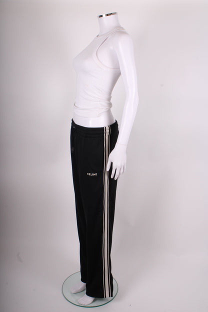 Celine Stripe Side Logo Joggers Black/ White XS | XS, Black