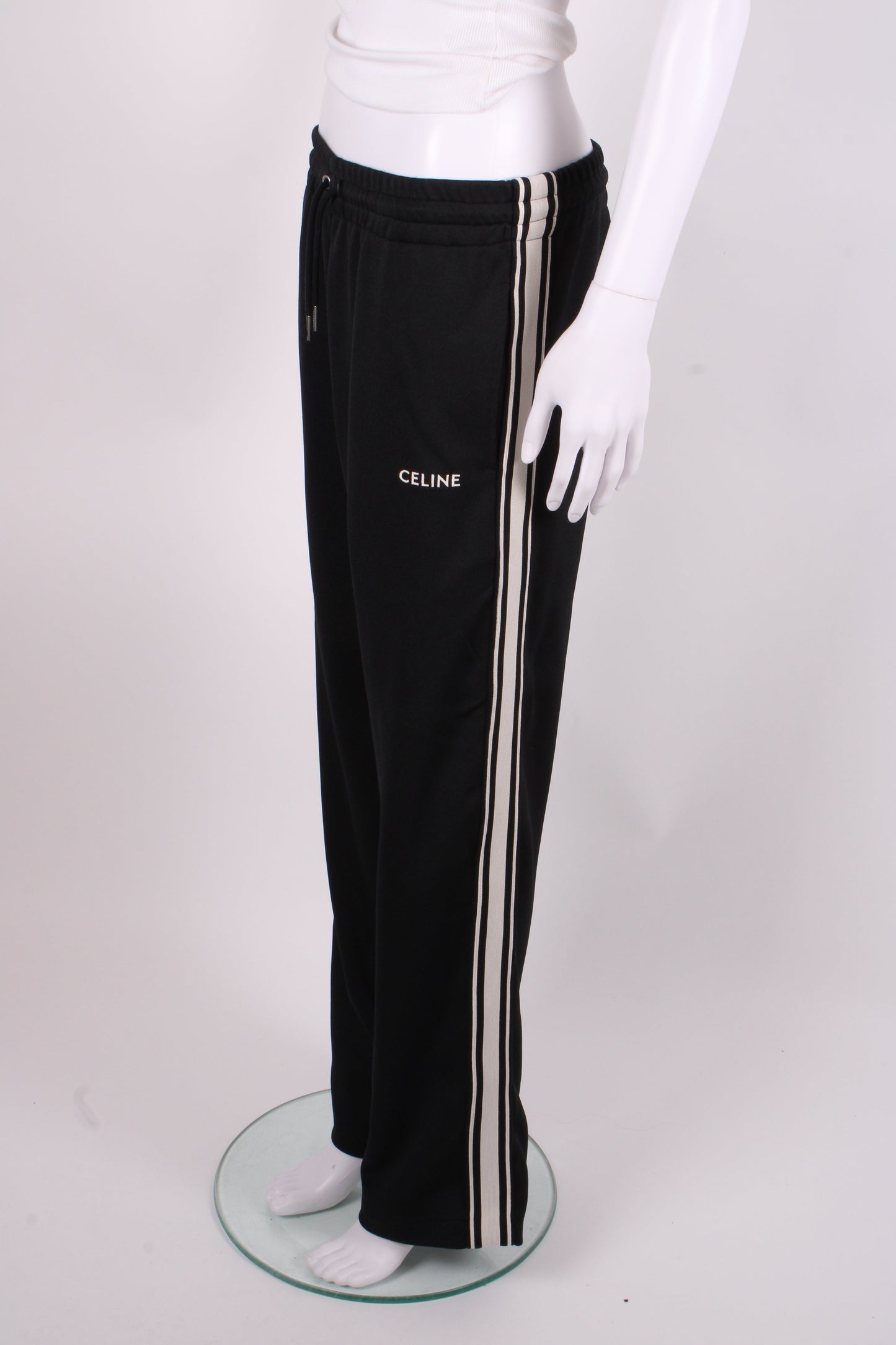 Celine Stripe Side Logo Joggers Black/ White XS | XS, Black