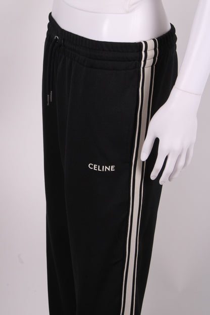 Celine Stripe Side Logo Joggers Black/ White XS | XS, Black