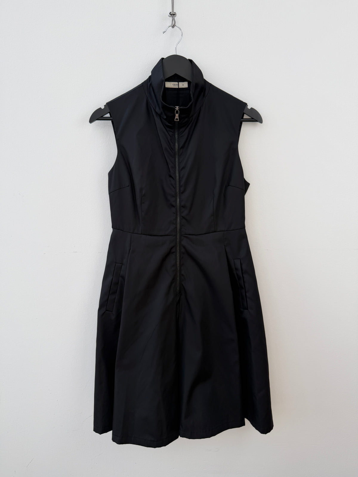 Prada 00s Nylon Pleated Dress | O/S, Black