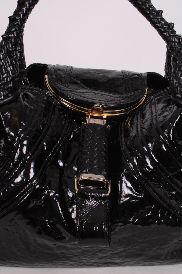 Fendi Crispe Vernice Spy Handbag Black | O/S, Black