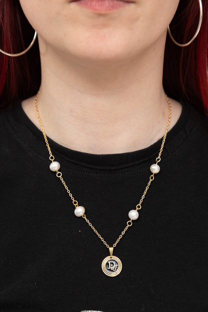 VT Rework : Dior Circlular Gold Chain Cream Curated Pearl Necklace