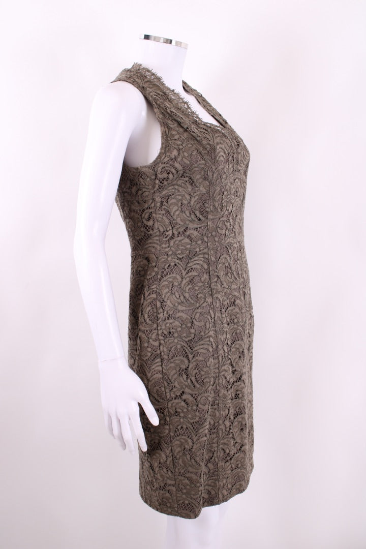 Burberry S/S Lace Dress Khaki 10 | Default Title, Khaki