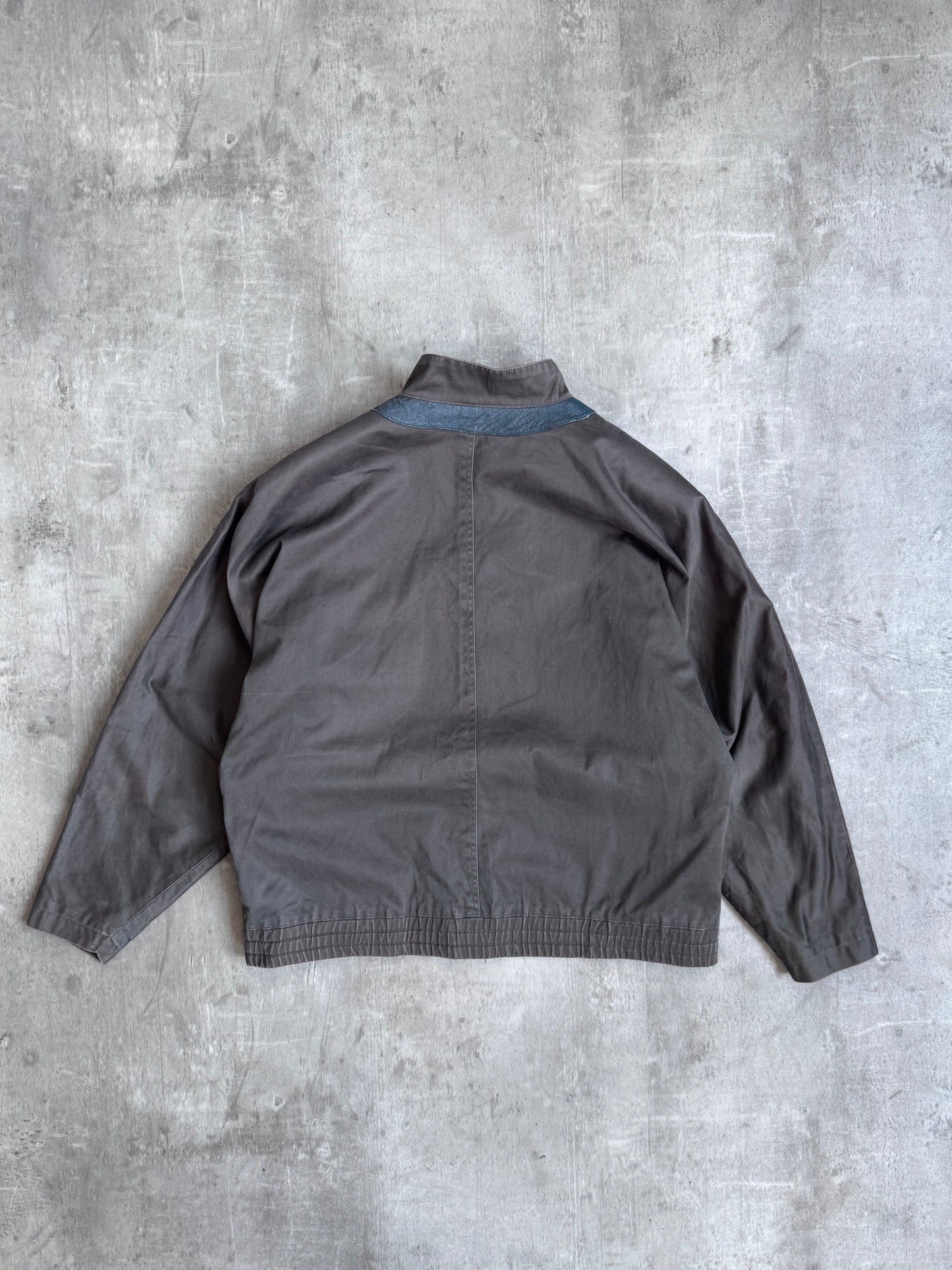 1980s Christian Dior Sports Leather Trim Batwing Sleeve Jacket