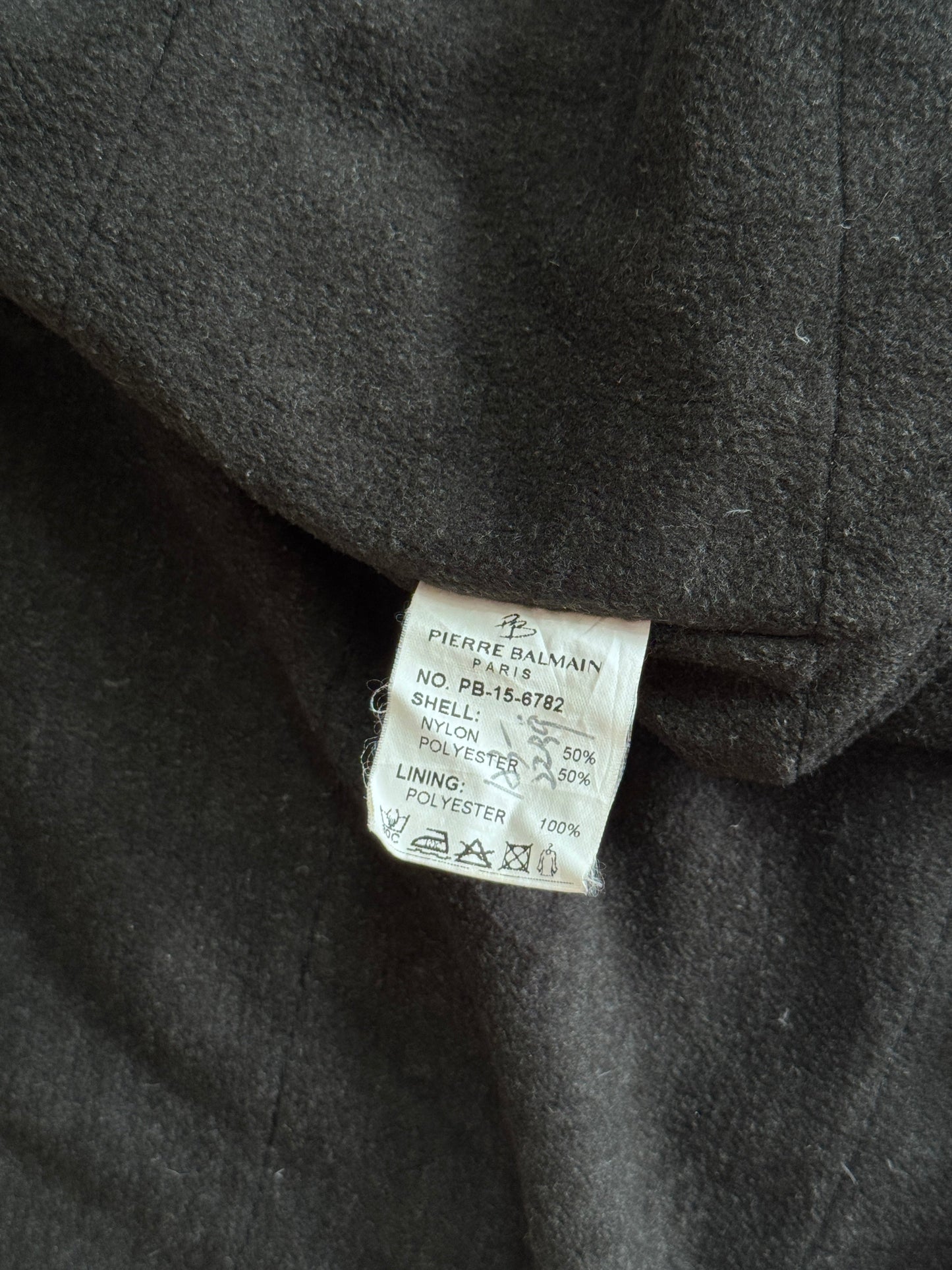Pierre Balmain Khaki Lined Coat with Removable Collar