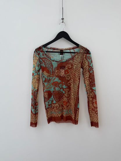 Jean Paul Gaultier 00s Soleil Mesh Top | O/S, Multicolour