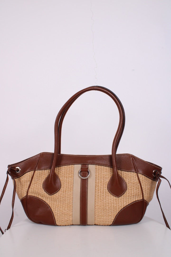 Prada Vitello Daino Straw Handbag Brown | O/S, Brown