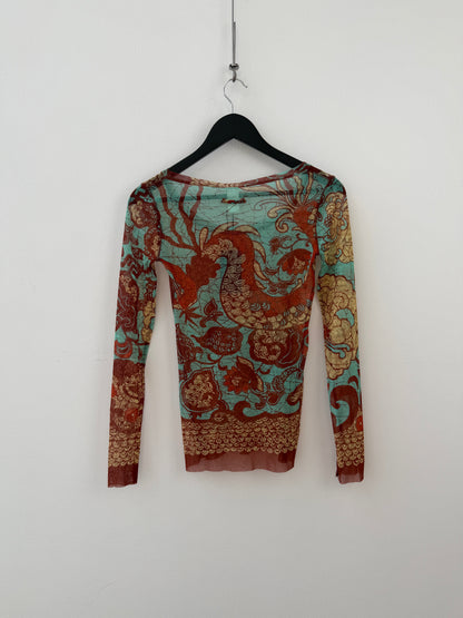 Jean Paul Gaultier 00s Soleil Mesh Top | O/S, Multicolour
