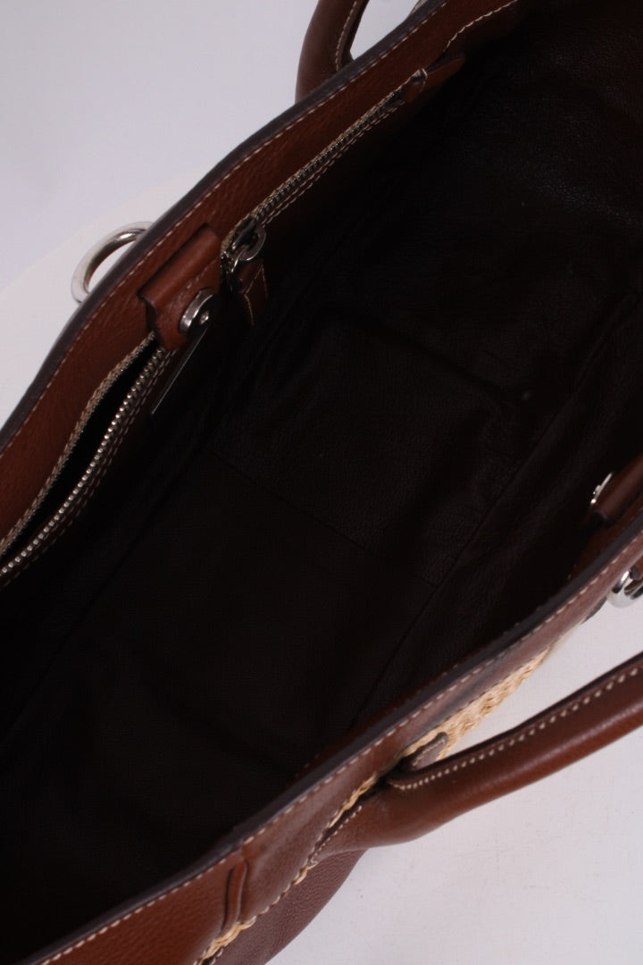 Prada Vitello Daino Straw Handbag Brown | O/S, Brown