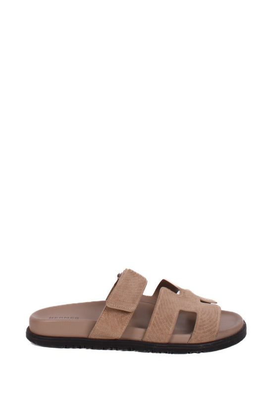 Hermes Chypre Suede Sandals Beige Sable 39 | O/S, Beige